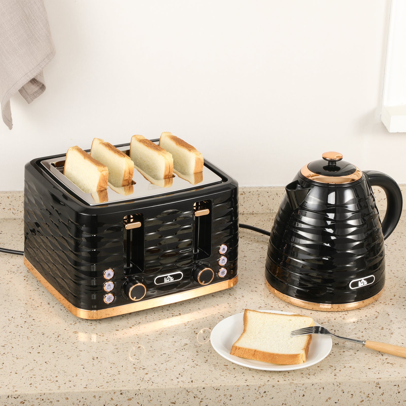 Kettle And Toaster Set 1.7l Boil Kettle And 4 Slice Toaster | One Size