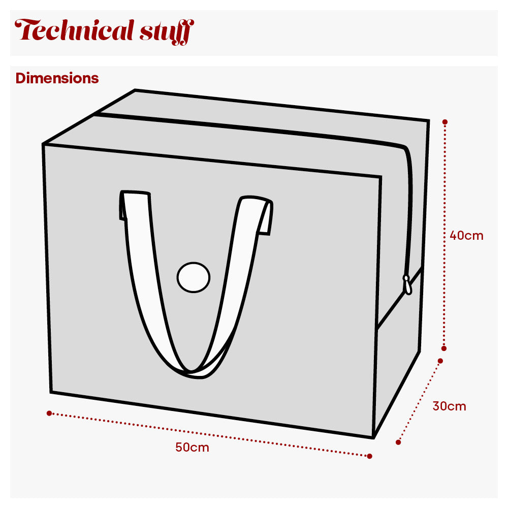 Premium Grey Xmas Decoration Bag With Reinforced Handles