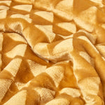 Geometric Triangle Velvet Throw | 160cm x 200cm | Mustard