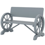 Wooden Garden Bench Outdoor Loveseat With High Back, Grey