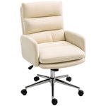 Upholstered Desk Chair With Height Adjustable | One Size | Cream