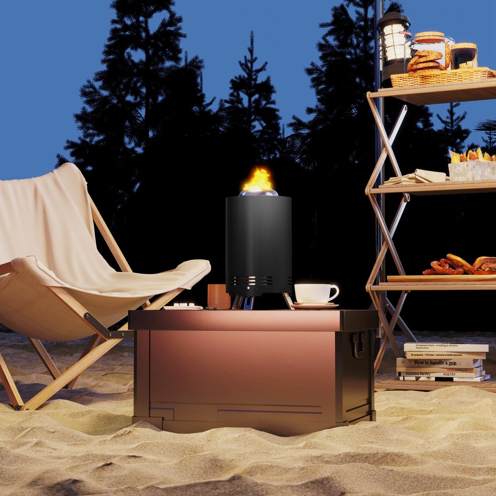 Stainless Steel Smokeless Wood Burning Firepit Garden | Black