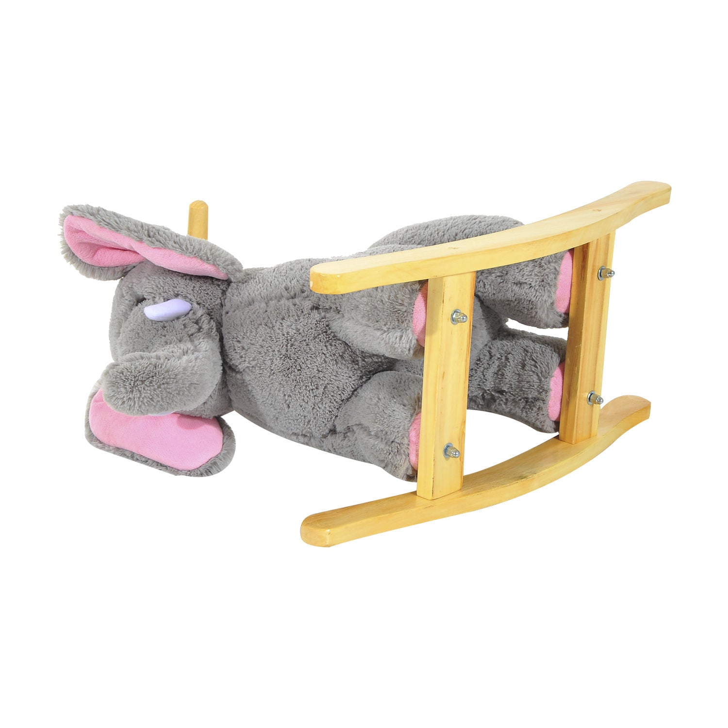 Ride On Elephant Rocker Children Rocking Horse Grey Nursery Rhymes Kids Toy Game