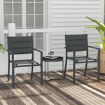 2 Pcs Dining Chairs, Stackable Design Aluminium Outdoor | Dark Gray