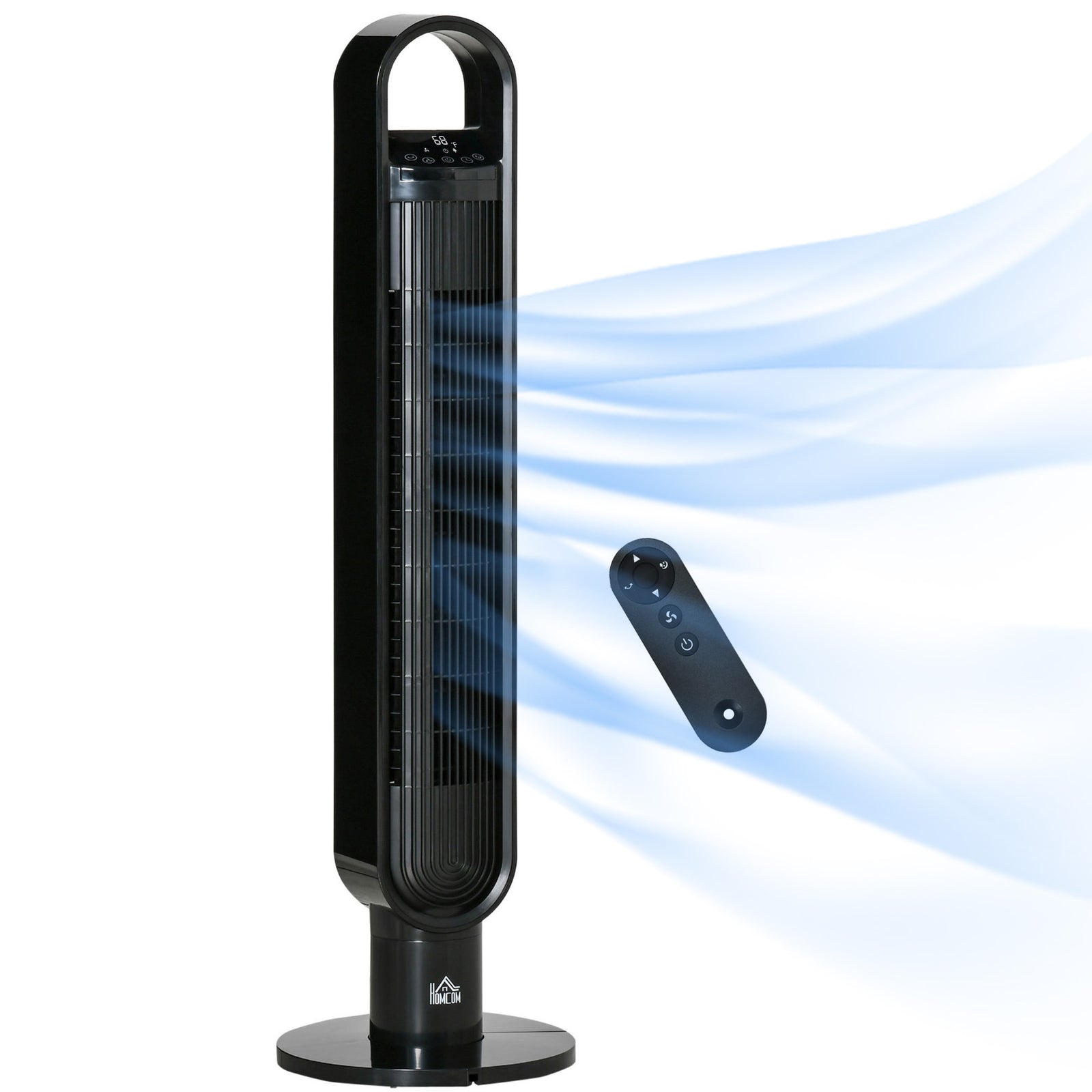 HOMCOM Freestanding Anion Tower Fan For Bedroom W/ Oscillating