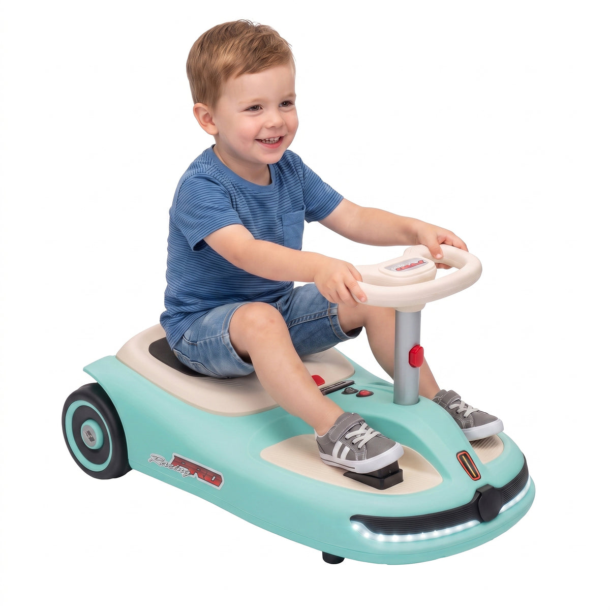 12v Electric Wiggle Car With Pedal, 2 Speeds, Soft Start | Light Blue