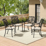 4pcs Aluminium Outdoor Patio Dining Armchair With Cushion