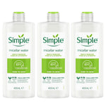 Kind To Skin Make-up Remover Micellar Cleansing Water, 3 Pack, 400ml | Set of 3 | White