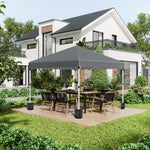 3x3 (m) Pop Up Gazebo Party Tent W/ 2 Sidewalls, Weight Bags | Dark Gray