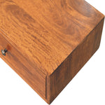Lunar 2 Drawer Chestnut Wall Mounted Console, 2 Drawers, Brown
