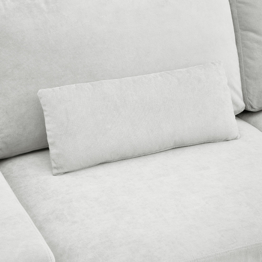2-seater Chenille Upholstered Sofa With Pillows | Grey