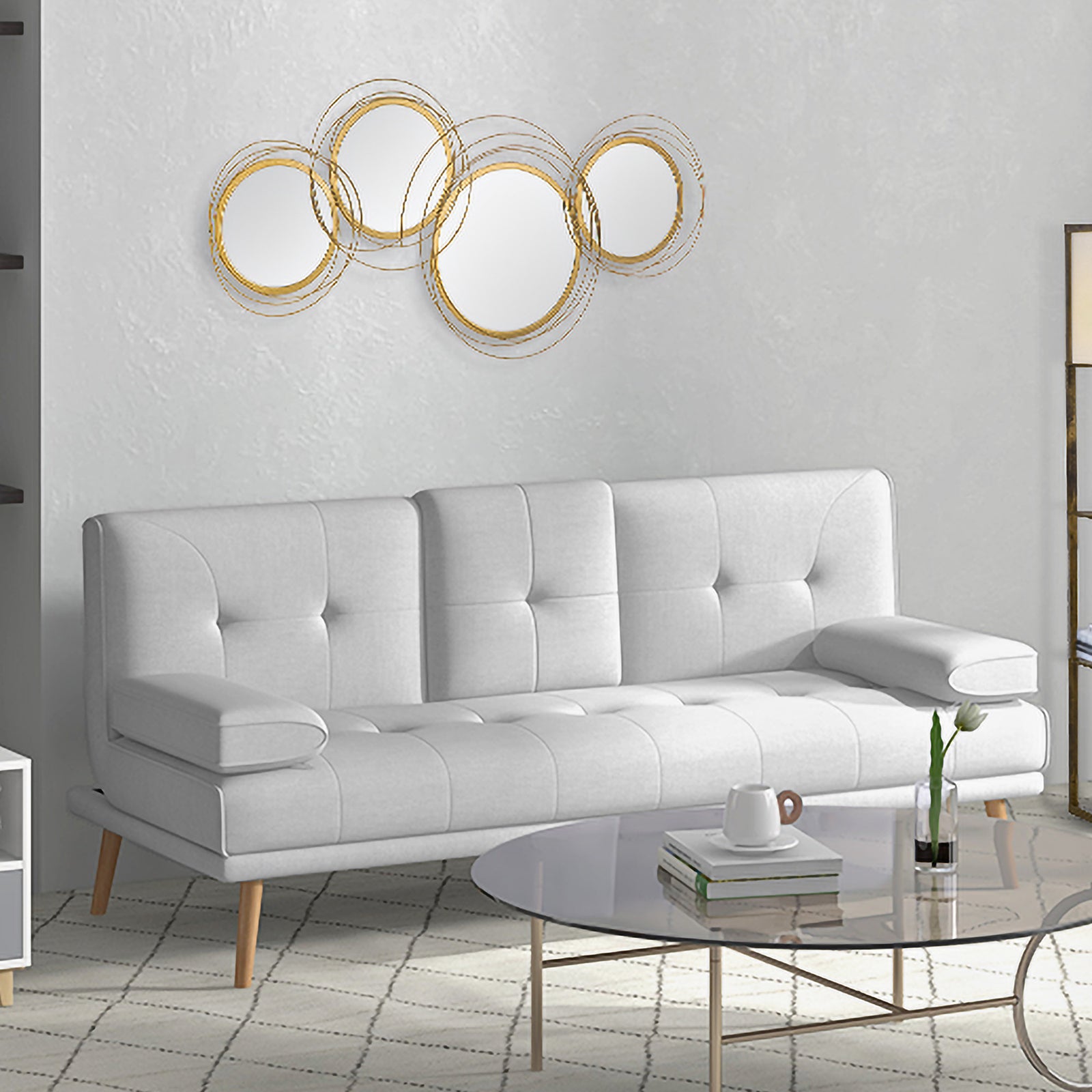 Metal Wall Art Decorative Mirror Modern Wall Sculpture | One Size | Gold