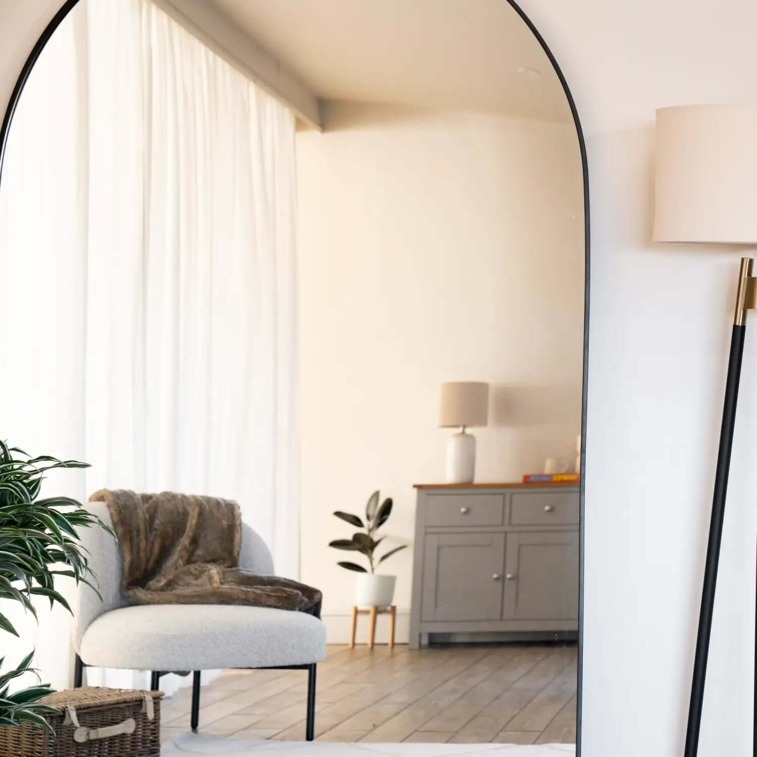 Akiko - Black Metal Arched Mirror | 200cm x 120cm