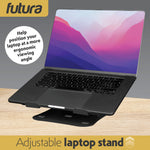 Laptop Stand Adjustable Portable Riser, Foldable Aluminium Holder For Macbook Airpro And 11 To 17 Inch Laptops | Black