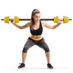 2 In 1 Barbell & Dumbbell Set | 20kg | Yellow