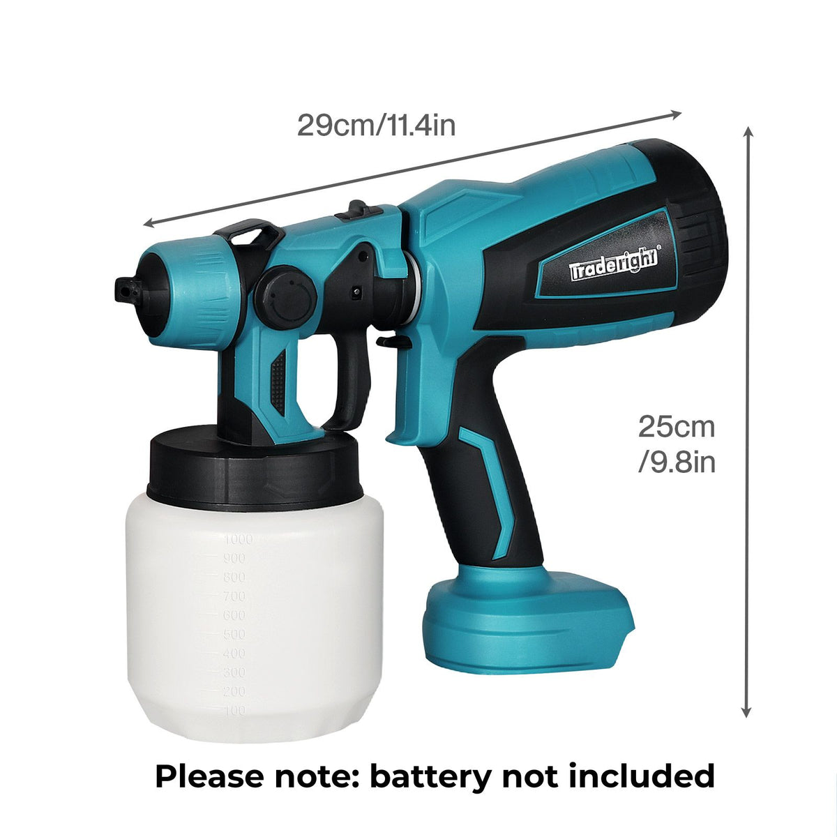 Cordless Paint Sprayer 18v Electric Spray Gun 1000ml Hvlp 6 Nozzles | Blue