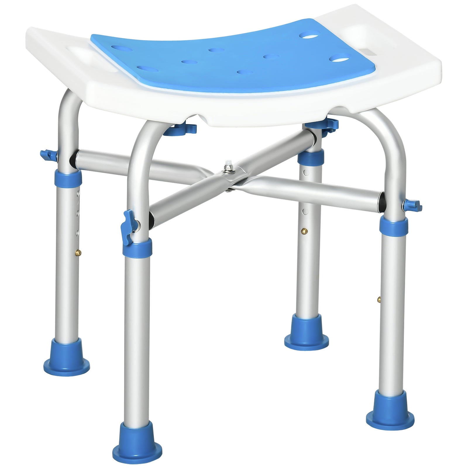 Adjustable Shower Stool With Suction Foot Pads For Elderly | One Size | Blue