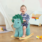 Kids Plush Ride-on Rocking Horse Triceratops-shaped Toy For 36-72 Months