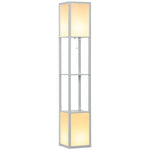 Shelf Floor Lamp With Dual Light For Living Room, Bedroom | One Size | Gray