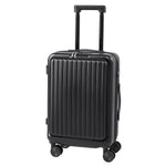 20 Inch Front Opening Suitcase With Tsa Lock And Usb Charging Port | Black