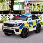 12v Kid Electric Ride On Police Car W/ Remote Siren Bluetooth 3-6 Years
