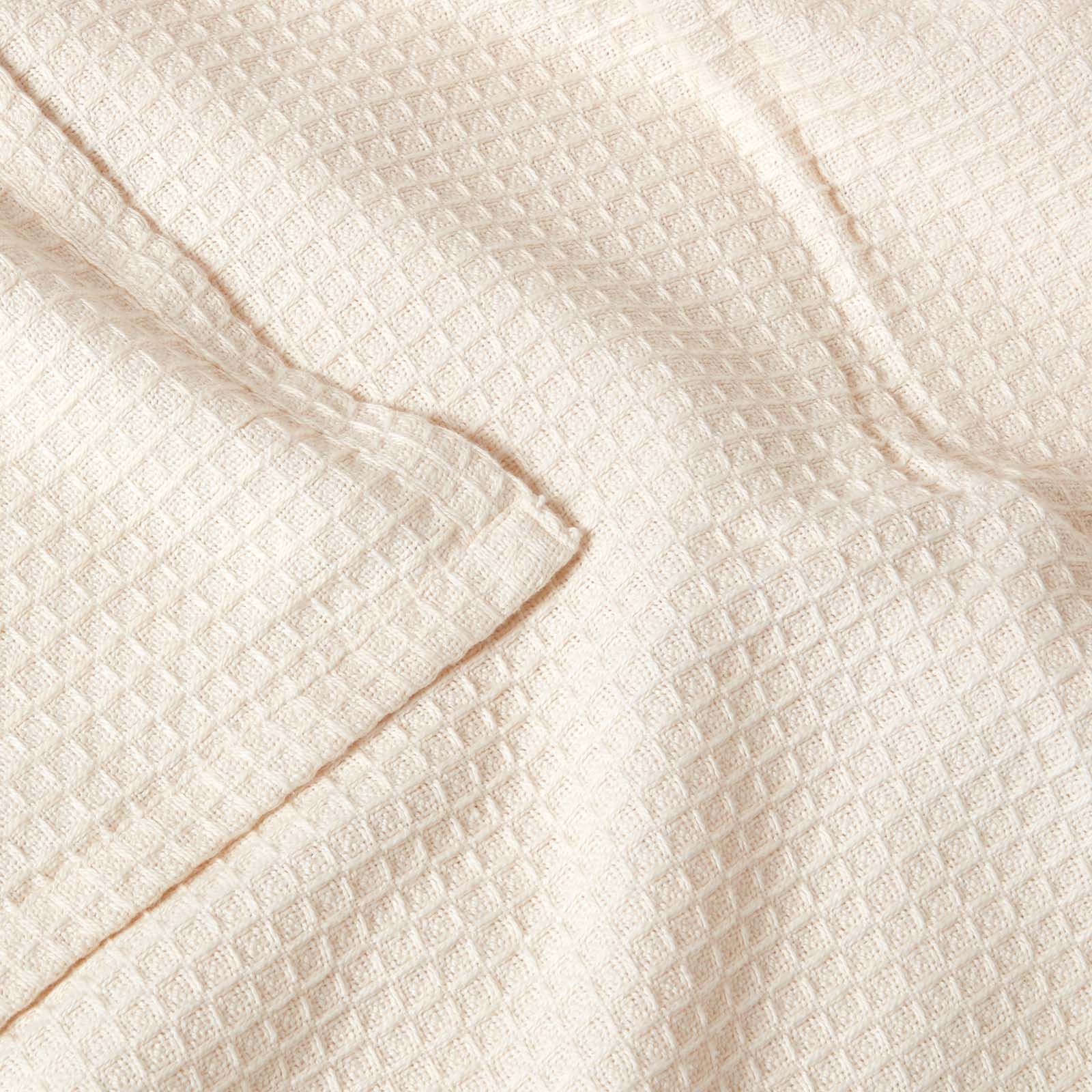 Organic Cotton Waffle Blanket/ Throw | 250cm x 230cm | Natural