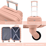 55x35x20cm Lightweight 4 Wheel Cabin Carry On Suitcase Overhead Case Approved For 100+ Airlines With Integrated Tsa Lock | 55 x 35 x 20cm | Rose Gold