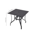 3-pieces Patio Dining Sets Metal Slatted Coffee Table With Rattan Chairs