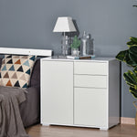 Side Cabinet With 2 Door Cabinet And 2 Drawer Home Office | One Size | White