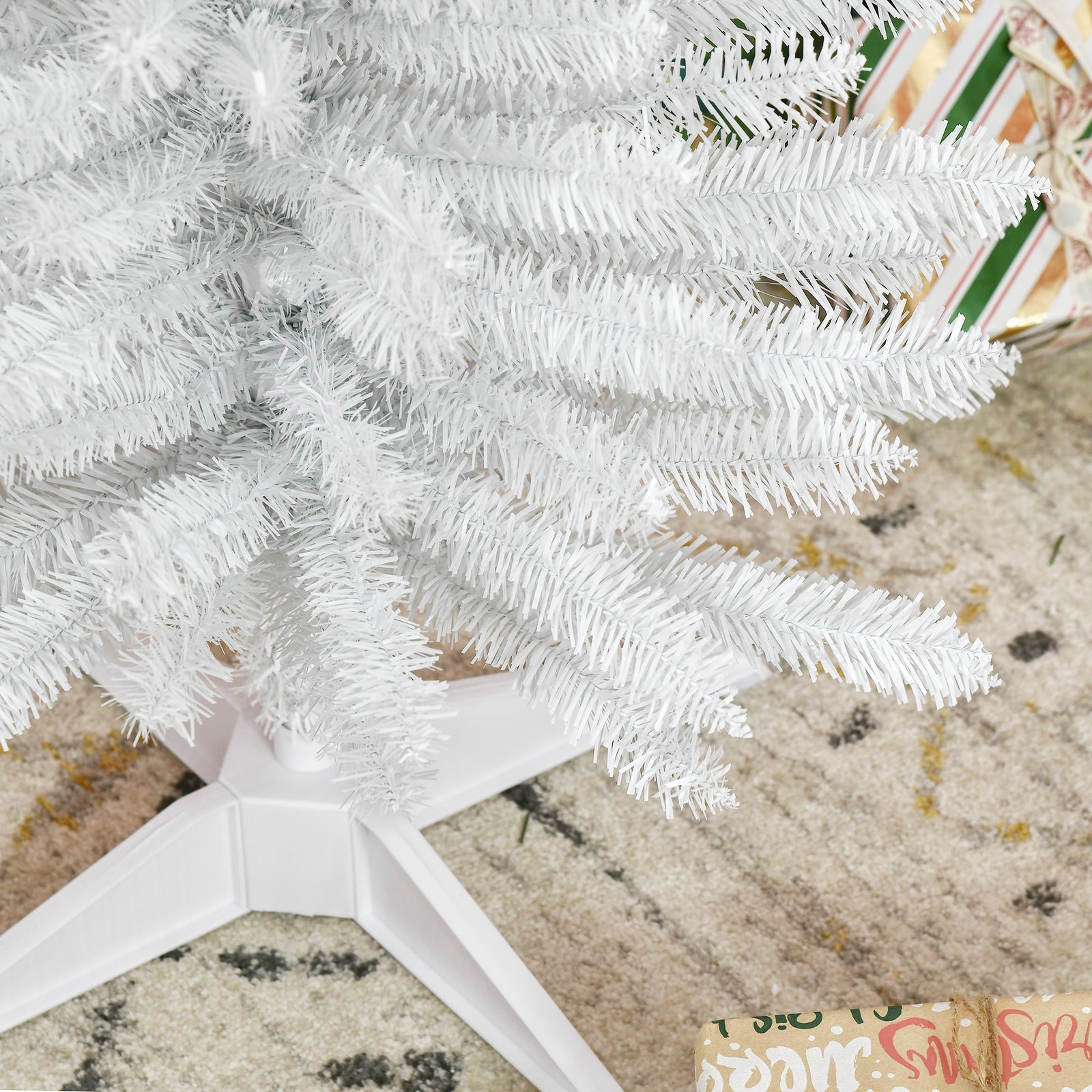 5ft Pencil Artificial Christmas Tree With Solid Stand Tips White | 5ft | White