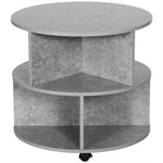 2 Tier Round Coffee Table With Shelves