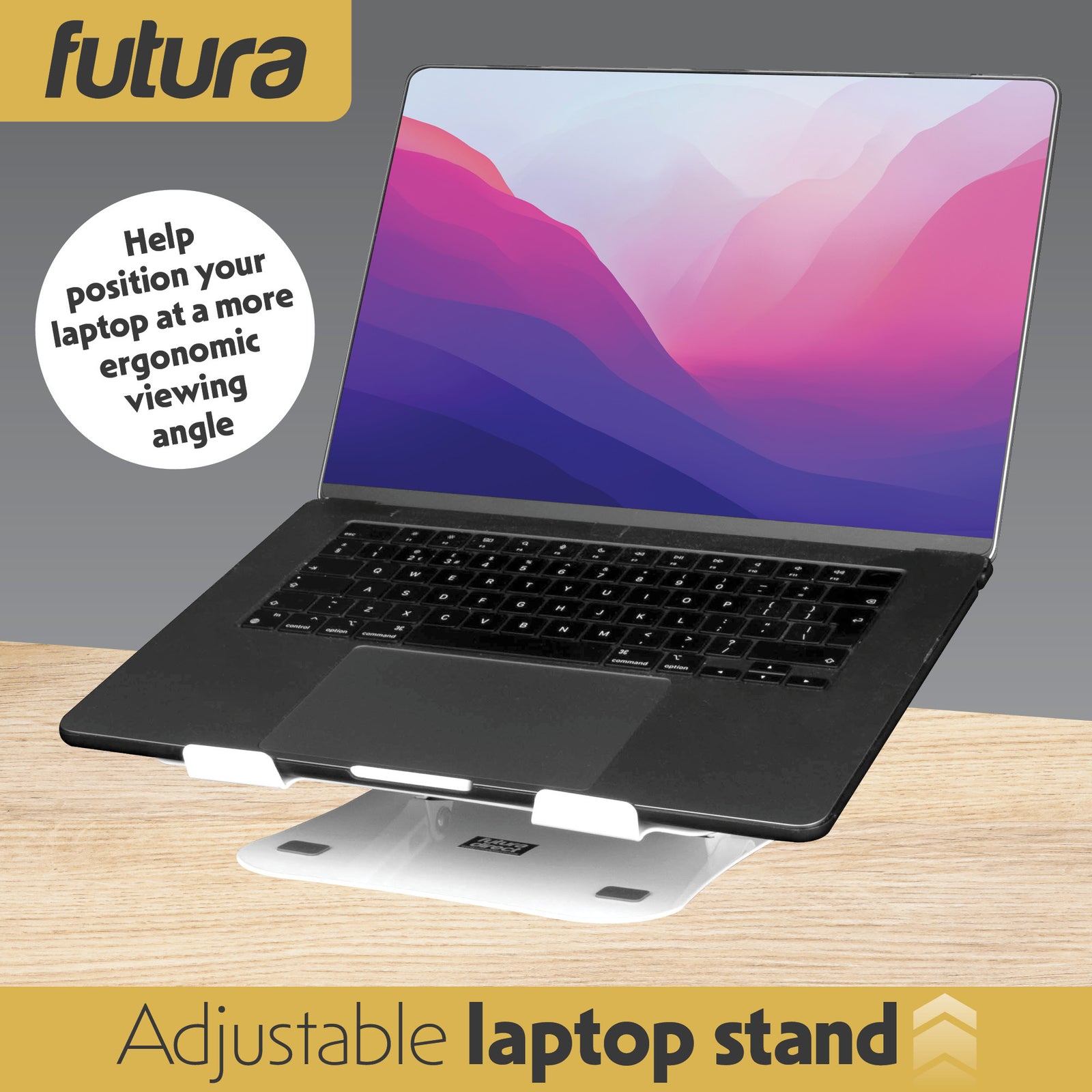 Laptop Stand Adjustable Portable Riser, Foldable Aluminium Holder For Macbook Airpro And 11 To 17 Inch Laptops | White
