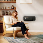 2000w Ceramic Electric Heater With Fan, Wall Mounted | Black