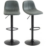 Bar Stools Set Of 2, Modern Swivel Barstools For Dining Room | Green