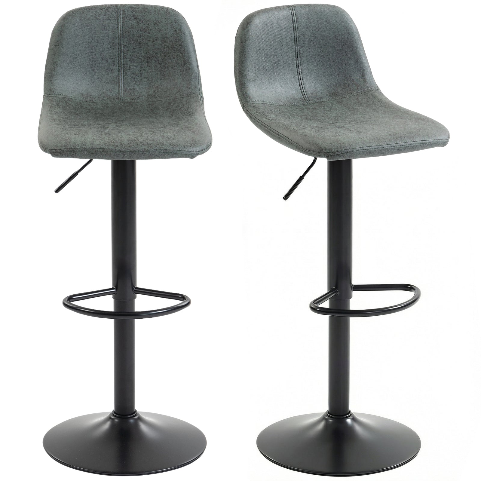 Bar Stools Set Of 2, Modern Swivel Barstools For Dining Room | Green