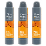 Men+care Advanced Deodorant Spray For 72hrs Sweat Protection 200ml, 3 Pack | Set of 3