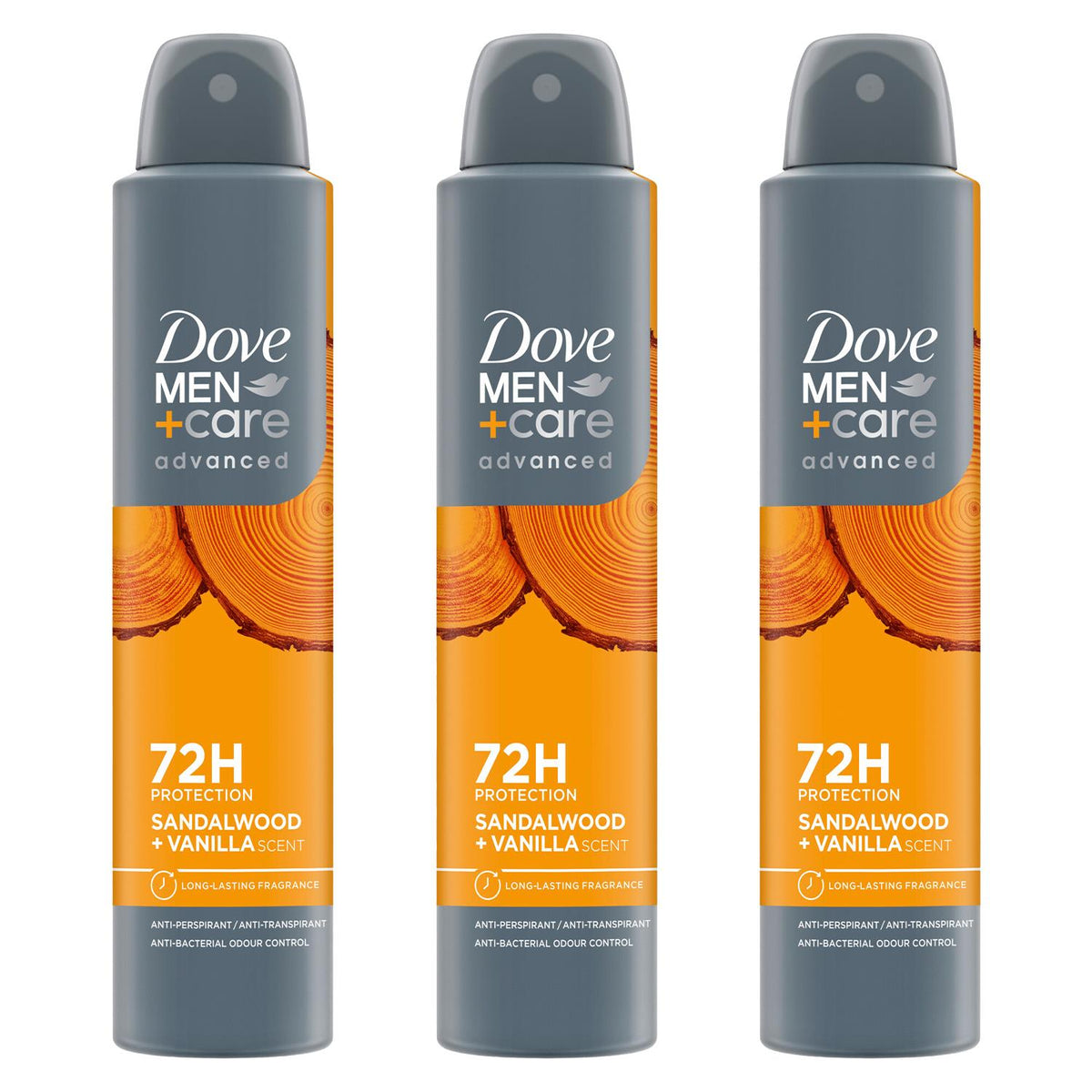 Men+care Advanced Deodorant Spray For 72hrs Sweat Protection 200ml, 3 Pack | Set of 3