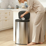 Automatic Kitchen Bin With Soft-close Lid, 55l Sensor Wastebasket | Silver
