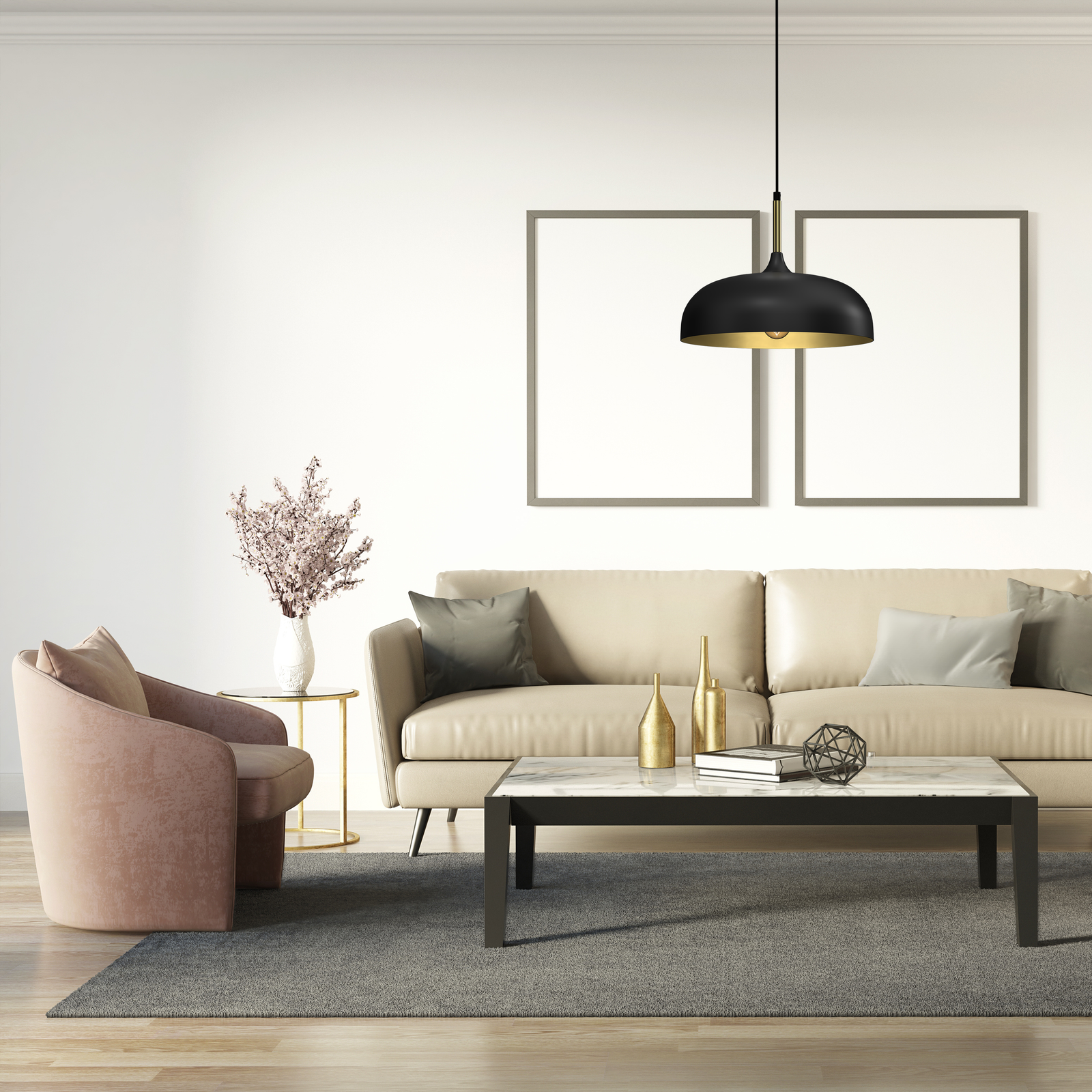 Pendant Lamp Lincoln 1xe27 35cm | 35cm | Black