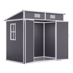 Outdoor Plastic Garden Storage Shed | Medium | Light Grey