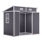 6x4ft Outdoor Plastic Garden Shed With Window, Vents And Floor Weather-resistant Storage For Tools & Equipment