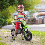 12v Kids Electric Motorbike W/ Twist Grip Throttle, Music | Green