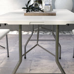 Folding Garden Table, Patio Table W/ Metal