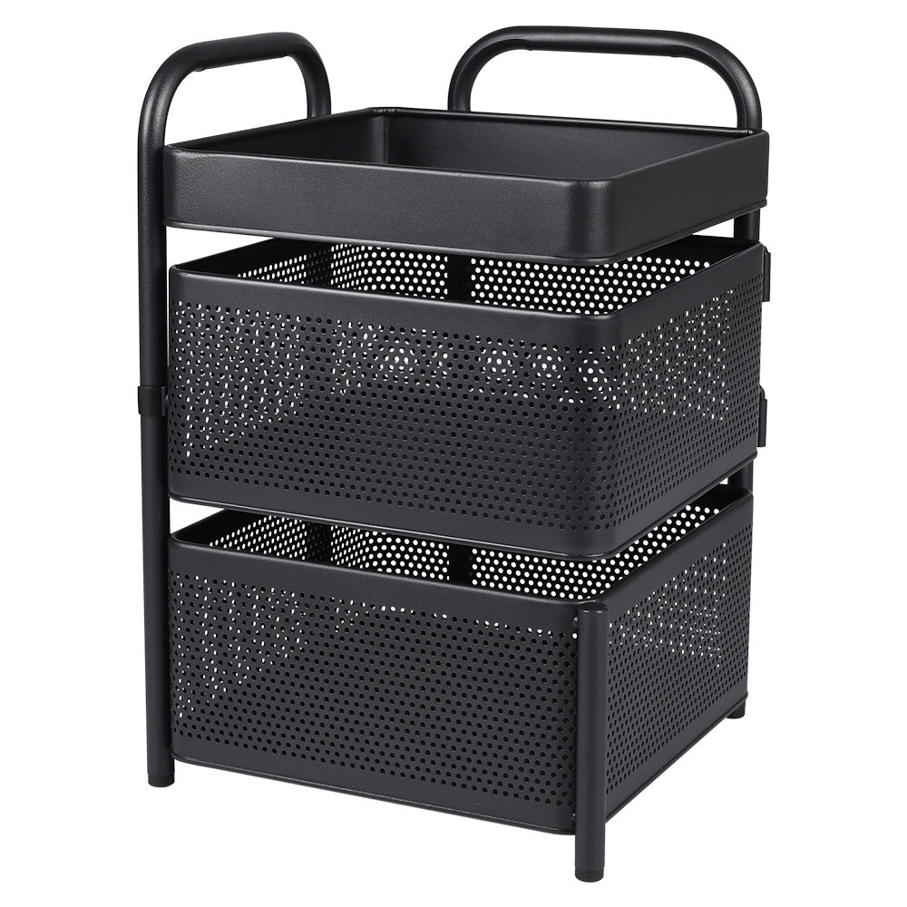 2-tier Rotatable Kitchen Storage Rack Swivel Shelf Organizer For Countertop Or Cabinet