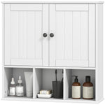 HOMCOM Bathroom Wall Cabinet, Medicine Cabinet With Open Compartments, Shelf