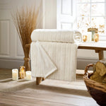 Hockley Large Soft Throw – Quilted 150x200cm Warm Modern Blanket | 150cm x 200cm | Cream