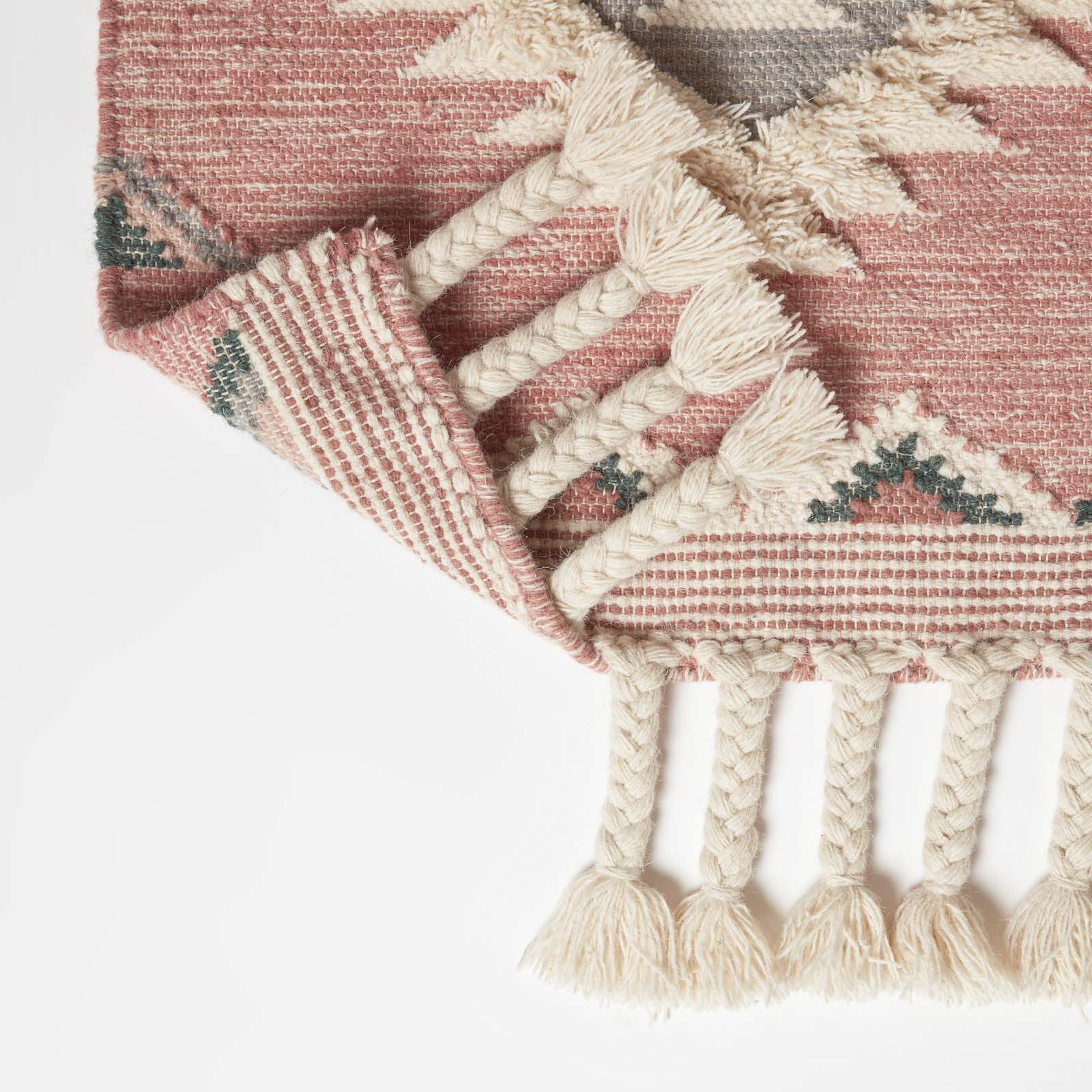 Pali Pink Kilim Wool Rug | 200cm | Pink