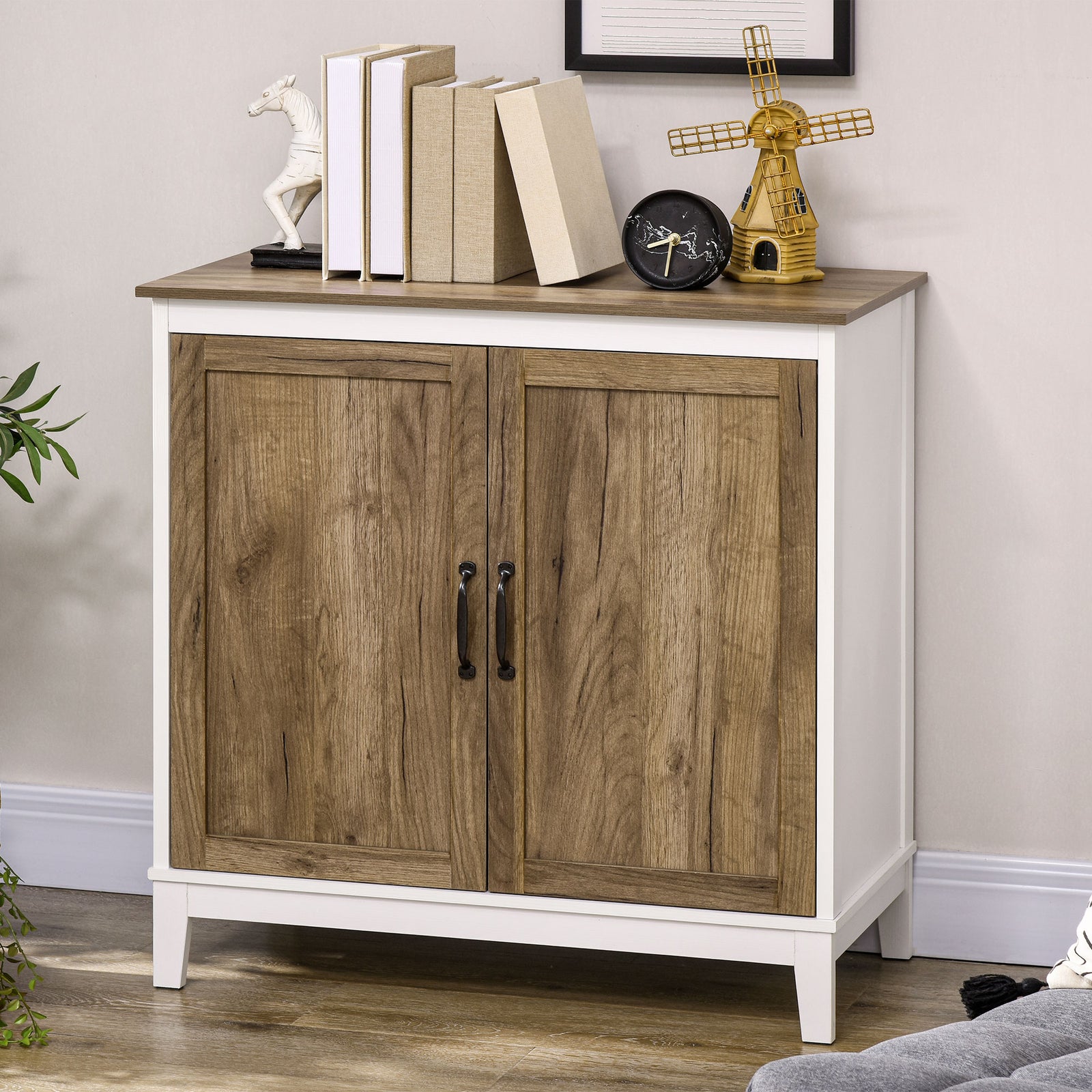 Farmhouse Storage Cabinet Sideboard With 2 Doors
