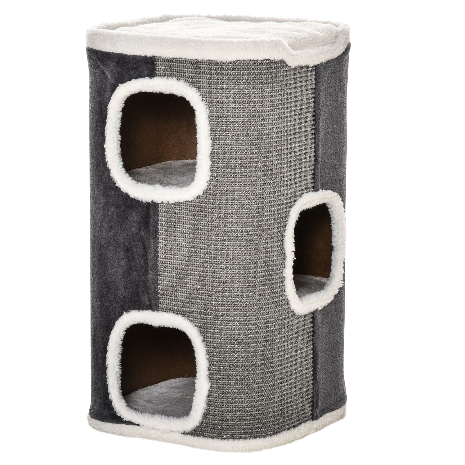 Cat Barrel Kitten Tree Tower Sisal Scratching Furniture Climbing Frame