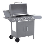 Outsunny Gas Bbq Grill 4 + 1 Stainless Steel Burner Garden Barbecue